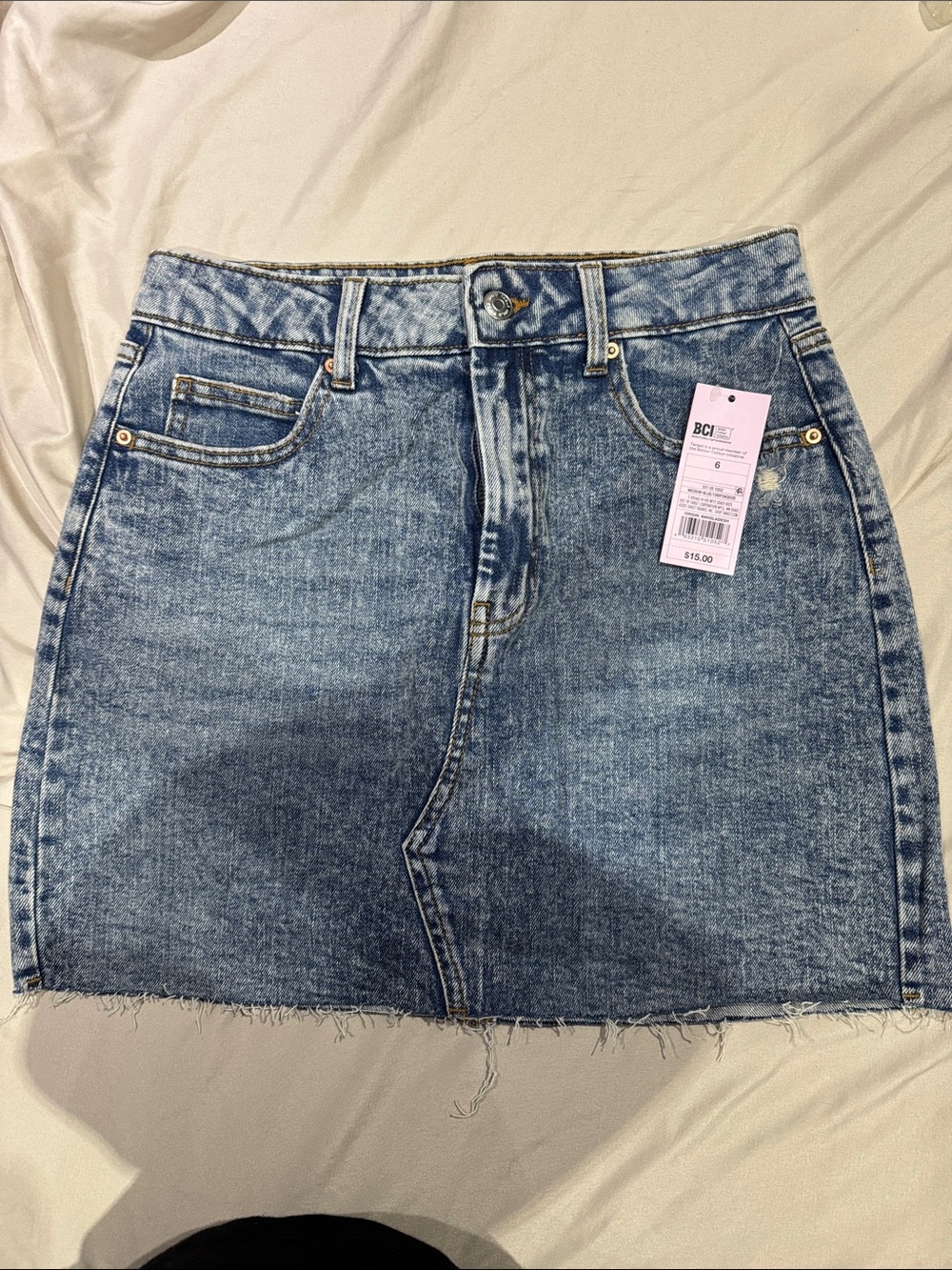 Denim Mini Skirt - Light Blue Jean